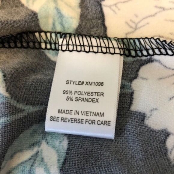 Always Indigo Plus Floral Design Tie Sleeve Top Size 1X NWT - Picture 7 of 8